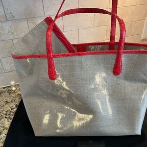 New with Tags Nancy Gonzalez Coated Canvas Tote bag and matching Pouch